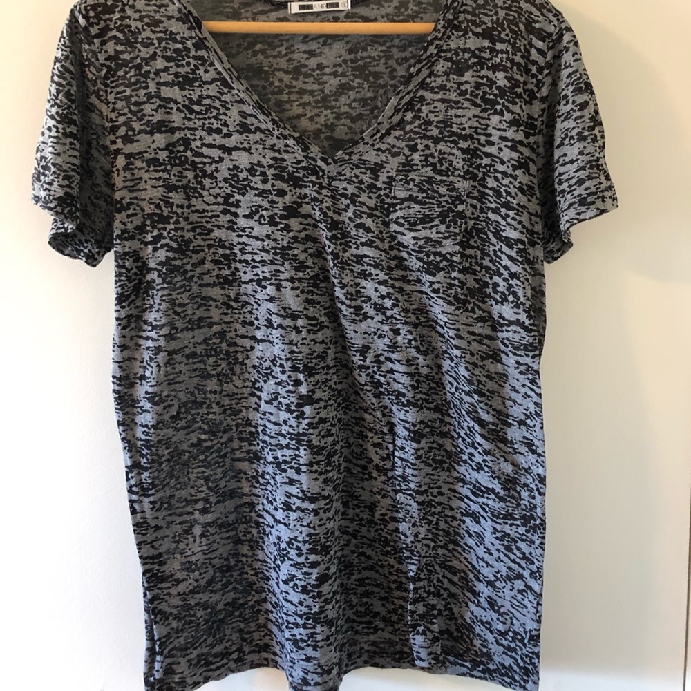 BURNOUT SEMI SHEER SHIRT BLACK